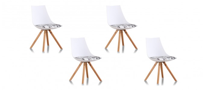 Lot de 4 chaises scandinaves journal - Minsk