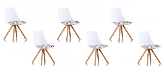 Lot de 6 chaises scandinaves journal - Minsk