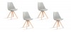 Lot de 4 chaises scandinaves grises - Helsinki