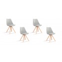 Lot de 4 chaises scandinaves grises - Helsinki