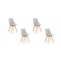 Lot de 4 chaises grises - Prague