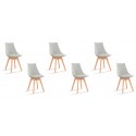 Lot de 6 chaises scandinaves grises - Prague