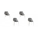 Lot de 4 chaises design noires- Lily