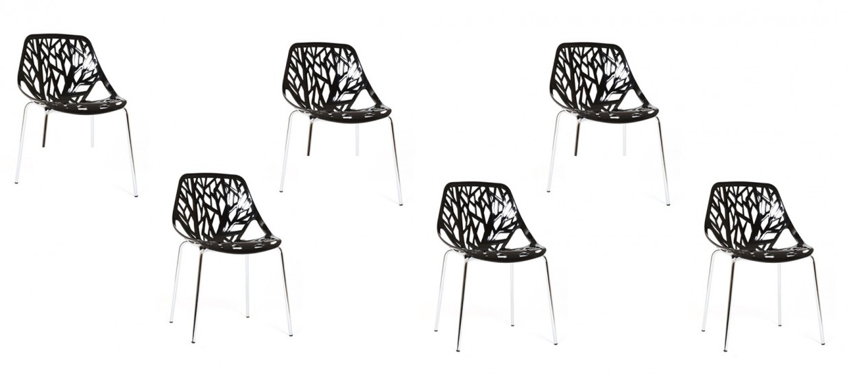 Lot de 6 chaises discount noires - Lily