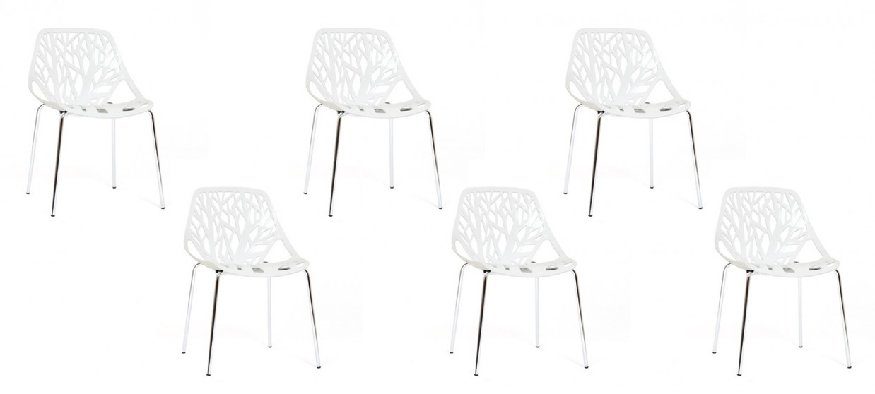 Lot de 6 chaises discount blanches - Lily