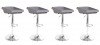 Lot de 4 tabourets de bar en tissu gris - Udine
