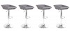 Lot de 4 tabourets de bar en tissu gris - Udine