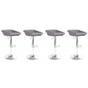 Lot de 4 tabourets de bar en tissu gris - Udine