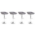 Lot de 4 tabourets de bar en tissu gris - Udine