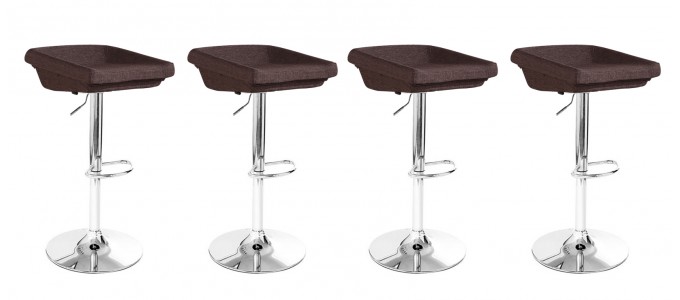 Lot de 4 tabourets de bar en tissu marron - Udine