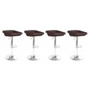 Lot de 4 tabourets de bar en tissu marron - Udine