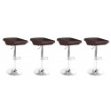 Lot de 4 tabourets de bar en tissu marron - Udine