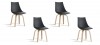 Lot de 4 chaises scandinaves noires - Nicosie