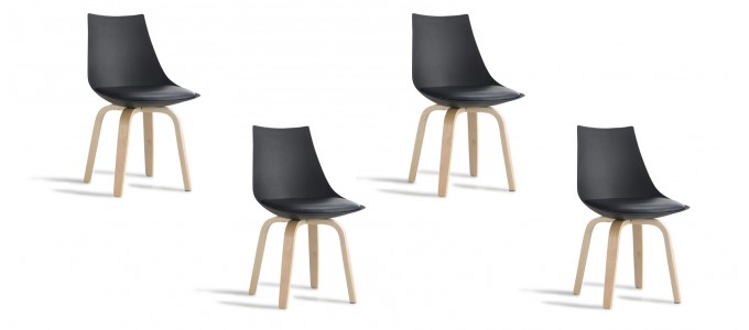 Lot de 4 chaises scandinaves noires - Nicosie