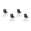 Lot de 4 chaises scandinaves noires - Nicosie