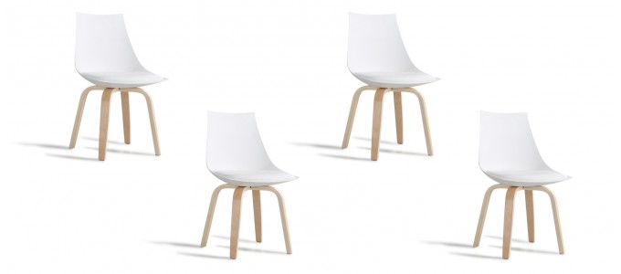 Lot de 4 chaises blanches - Nicosie
