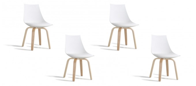 Lot de 4 chaises blanches - Nicosie