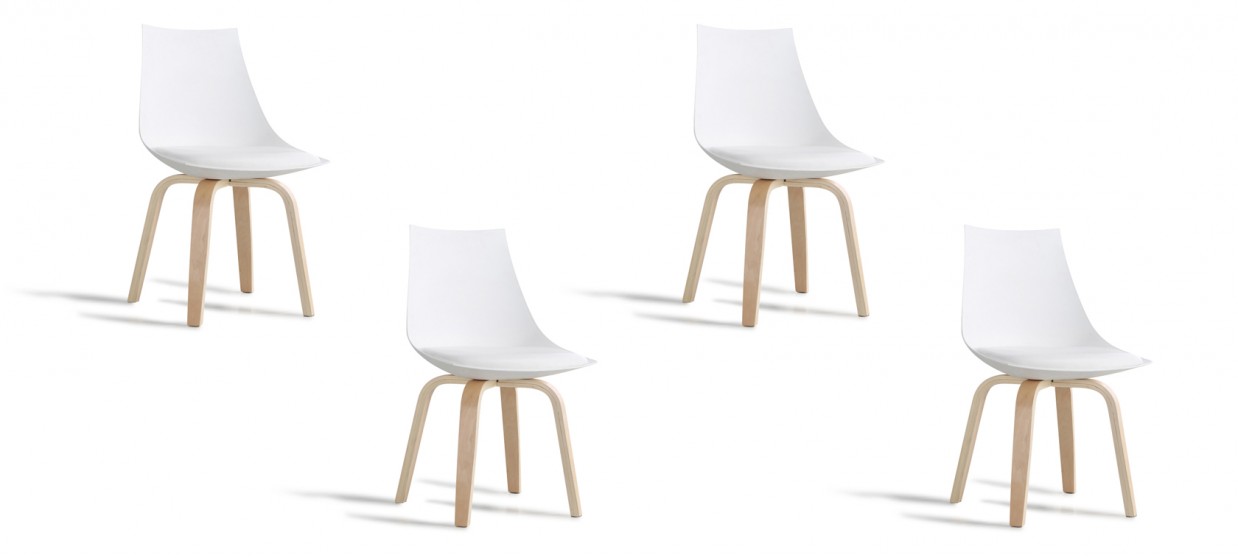 Lot de 4 chaises blanches - Nicosie