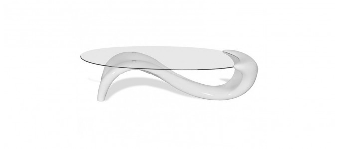 Table basse design blanche - Wave