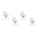 Lot de 4 chaises transparentes polycarbonate - Helsinki