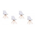 Lot de 4 chaises transparentes polycarbonate - Helsinki