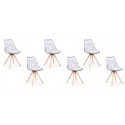 Lot de 6 chaises transparentes polycarbonate - Helsinki
