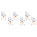 Lot de 6 chaises transparentes polycarbonate - Helsinki