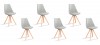 Lot de 6 chaises scandinaves grises - Helsinki