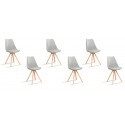 Lot de 6 chaises scandinaves grises - Helsinki