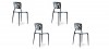 Lot de 4 chaises design noires- Verdi