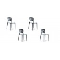 Lot de 4 chaises design noires- Verdi