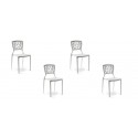 Lot de 4 chaises design blanches - Verdi