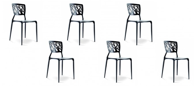 Lot de 6 chaises discount noires - Verdi