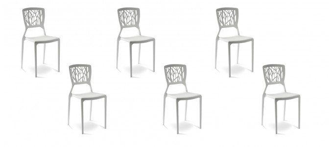 Lot de 6 chaises discount blanches - Verdi