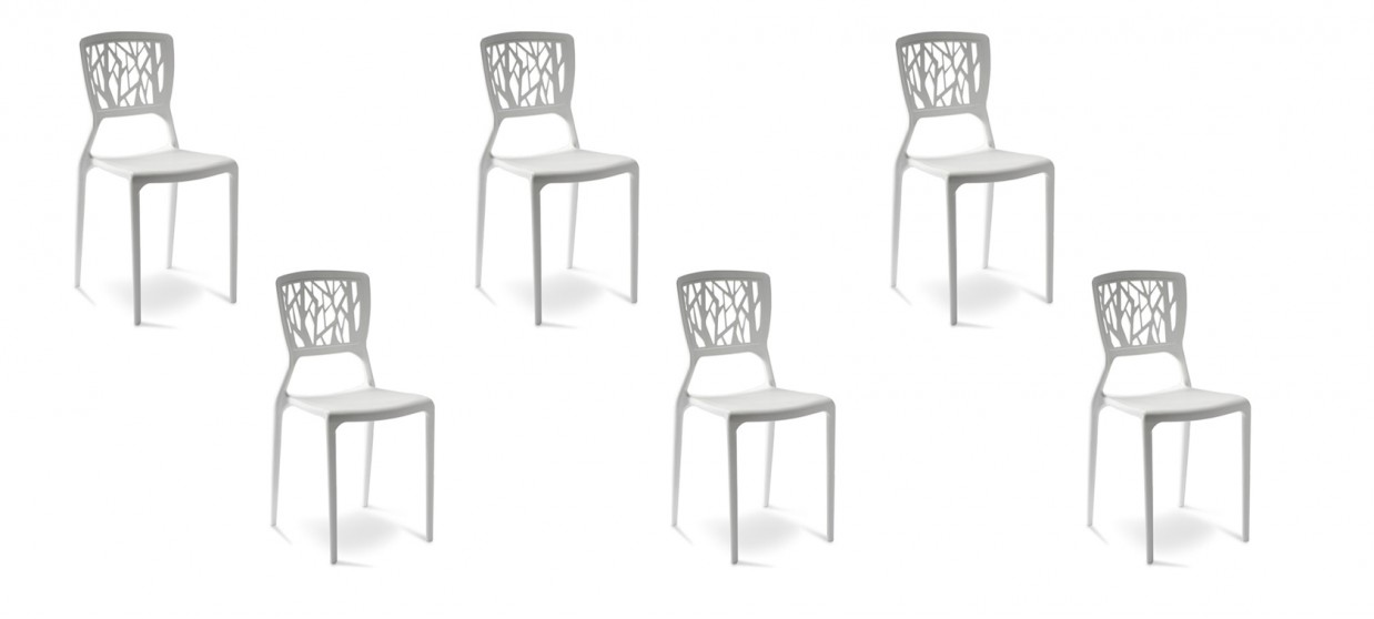 Lot de 6 chaises discount blanches - Verdi