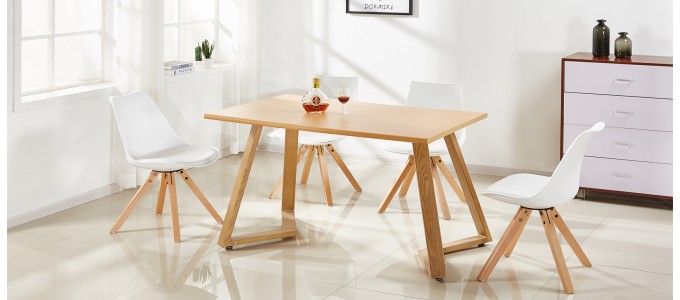 Table à manger coloris chêne 120cm - Trevi