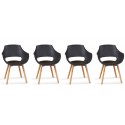 Lot 4 fauteuils scandinaves noirs - Treia