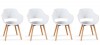 Lot 4 fauteuils scandinaves blancs - Treia