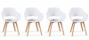 Lot 4 fauteuils scandinaves blancs - Treia