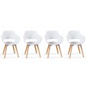 Lot 4 fauteuils scandinaves blancs - Treia