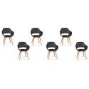 Lot 6 fauteuils scandinaves noirs - Treia