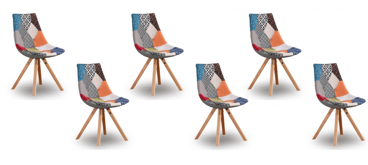 Lot de 6 chaises patchwork - Minsk
