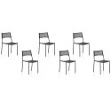 Lot de 6 chaises extérieur noires - Berlin