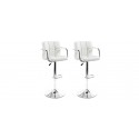 Lot de 2 tabourets de bar blancs avec accoudoirs - Senna