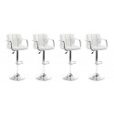 Lot de 4 tabourets de bar blancs avec accoudoirs - Senna
