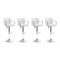 Lot de 4 tabourets de bar blancs avec accoudoirs - Senna