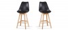 Lot de 2 tabourets de bar scandinave noirs - Gotteborg