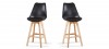 Lot de 2 tabourets de bar scandinave noirs - Gotteborg