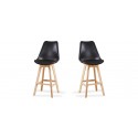 Lot de 2 tabourets de bar scandinave noirs - Gotteborg