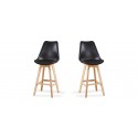 Lot de 2 tabourets de bar scandinave noirs - Gotteborg